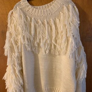 Plus Size Knit Fringe Sweater